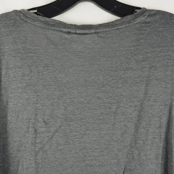 C&C California Women's Shirt Top Henley Linen Basic Solid Gray Large - Picture 7 of 9